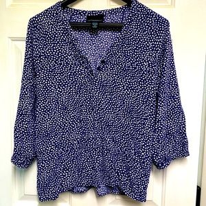 Cynthia Rowley navy/white blouse/top